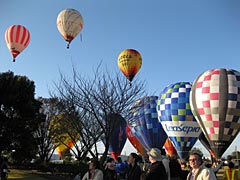 芳賀町で初めての一斉離陸